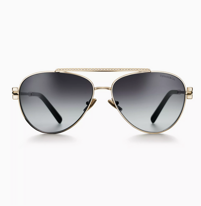 Tiffany & Co. Tiffany T Sunglasses in Pale Gold-colored Metal with Gray Gradient Lenses