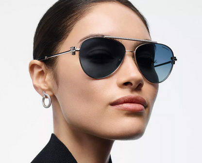 Tiffany & Co. Tiffany T Sunglasses in Silver-colored Metal with Tiffany Blue® Gradient Lenses