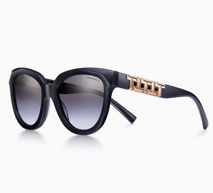 Tiffany & Co. Tiffany T True Sunglasses in Dark Blue Acetate with Violet Gray Gradient Lenses