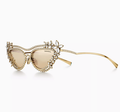 Tiffany & Co. Tiffany Eyewear Sunglasses in Gold-plated Metal with Mirrored Lenses
