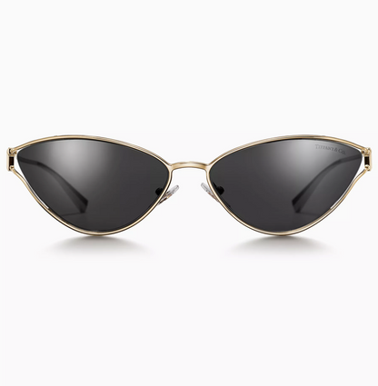 Tiffany & Co. Tiffany T Sunglasses in Pale Gold-colored Metal with Dark Gray Lenses