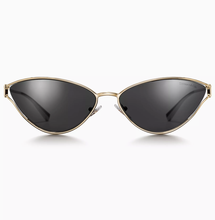Tiffany & Co. Tiffany T Sunglasses in Pale Gold-colored Metal with Dark Gray Lenses
