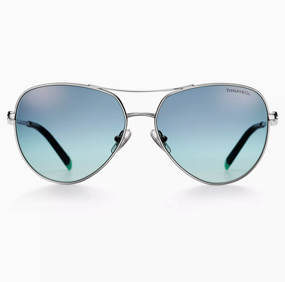 Tiffany & Co. Tiffany Victoria® Sunglasses in Silver-colored Metal with Gradient Blue Lenses