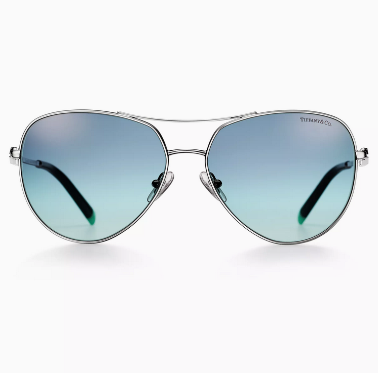 Tiffany & Co. Tiffany Victoria® Sunglasses in Silver-colored Metal with Gradient Blue Lenses
