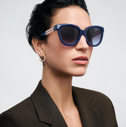 Tiffany & Co. Tiffany T True Sunglasses in Dark Blue Acetate with Violet Gray Gradient Lenses