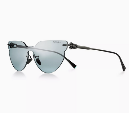 Tiffany & Co. Tiffany HardWear Sunglasses in Titanium with Blue Lenses