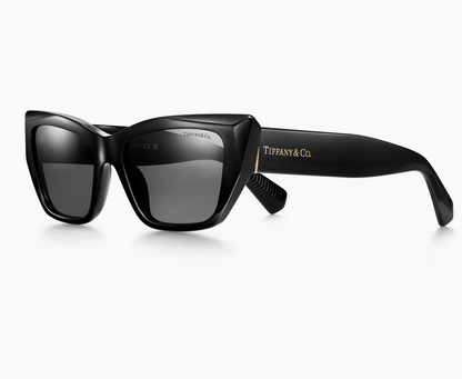 Tiffany & Co. Tiffany Eyewear Sunglasses in Black Acetate with Dark Gray Lenses