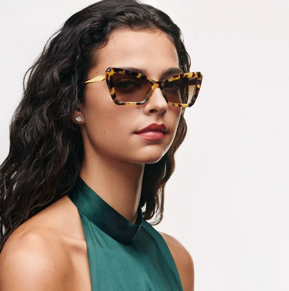 Tiffany & Co. Tiffany Eyewear Sunglasses in Yellow Tortoise Acetate with Brown Lenses