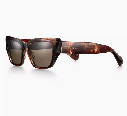Tiffany & Co. Tiffany Eyewear Sunglasses in Tortoise Acetate with Light Brown Lenses