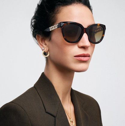Tiffany & Co. Tiffany T True Sunglasses in Tortoise Acetate with Brown Gradient Lenses