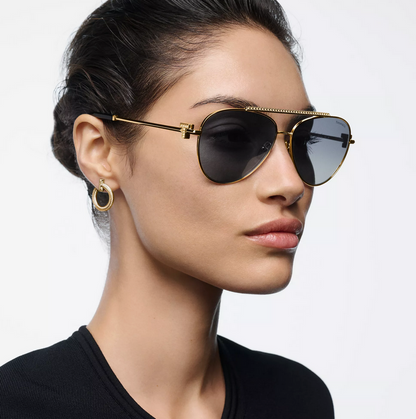 Tiffany & Co. Tiffany T Sunglasses in Pale Gold-colored Metal with Gray Gradient Lenses