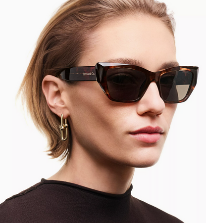 Tiffany & Co. Tiffany Eyewear Sunglasses in Tortoise Acetate with Light Brown Lenses