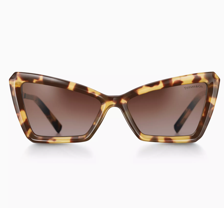 Tiffany & Co. Tiffany Eyewear Sunglasses in Yellow Tortoise Acetate with Brown Lenses
