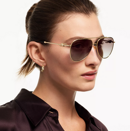 Tiffany & Co. Tiffany Knot Sunglasses in Pale Gold-colored Metal with Light Brown Lenses