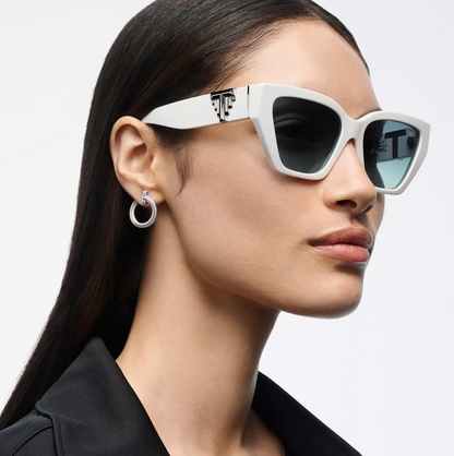 Tiffany & Co. Tiffany T Deco Sunglasses in White Acetate and Tiffany Blue® Gradient Lenses