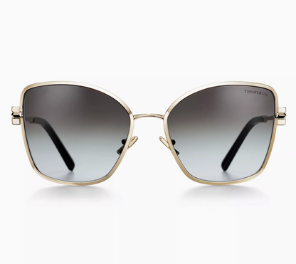 Tiffany & Co. Tiffany T Sunglasses in Pale gold-colored Metal with Gray Gradient Lenses