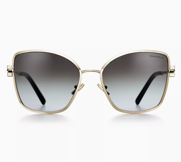 Tiffany & Co. Tiffany T Sunglasses in Pale gold-colored Metal with Gray Gradient Lenses
