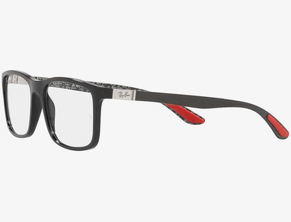Ray-Ban RX8908 2000 Black Rectangular Optical Eyeglasses Frame 55mm Unisex
