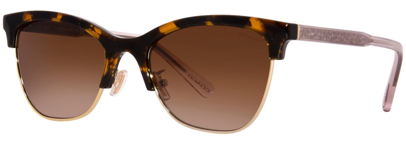 Coach HC8277 Women’s Sunglasses Dark Tortoise Brown Gradient Cat-Eye Frame