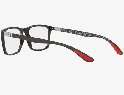 Ray-Ban RX8908 2000 Black Rectangular Optical Eyeglasses Frame 55mm Unisex