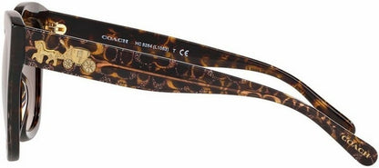 Coach HC8264 Women’s Sunglasses Tortoise Pink Glitter, Dark Brown Gradient Logo