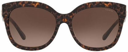 Coach HC8264 Women’s Sunglasses Tortoise Pink Glitter, Dark Brown Gradient Logo