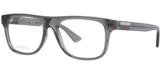 Gucci GG1117O 003 Eyeglasses Transparent Gray Square Frame Authentic Designer Glasses
