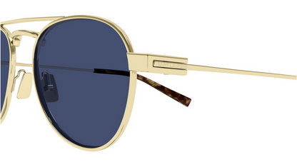 Saint Laurent YSL SL708 005 Aviator Sunglasses Gold Frame Blue Lenses 54-19-140