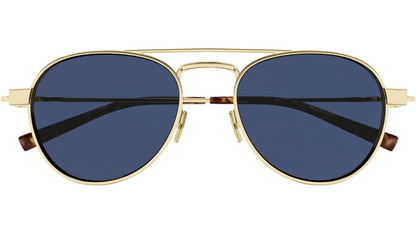 Saint Laurent YSL SL708 005 Aviator Sunglasses Gold Frame Blue Lenses 54-19-140