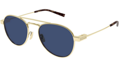 Saint Laurent YSL SL708 005 Aviator Sunglasses Gold Frame Blue Lenses 54-19-140