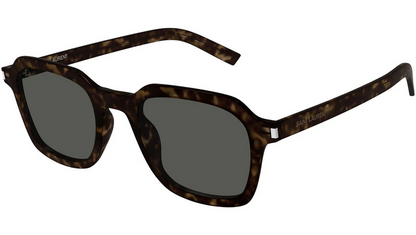 Saint Laurent YSL SL 715 Slim 002 Sunglasses Havana Frame Gray Lenses Square