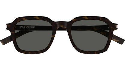 Saint Laurent YSL SL 715 Slim 002 Sunglasses Havana Frame Gray Lenses Square