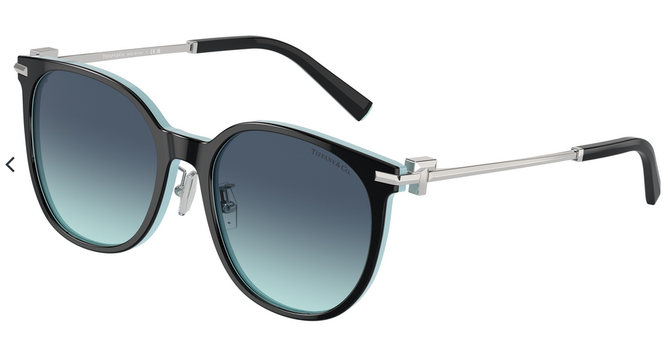 Tiffany & Co TF4224D 80559S Sunglasses Black & Tiffany Blue Frame Azure Gradient Lens