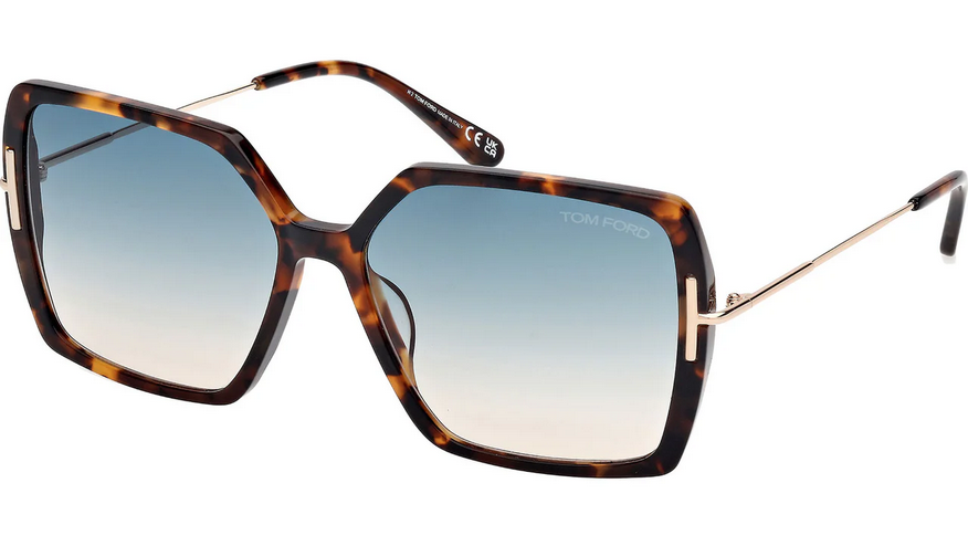 Tom Ford Joanna FT1039 52P Sunglasses Dark Havana Frame Blue Gradient Lenses