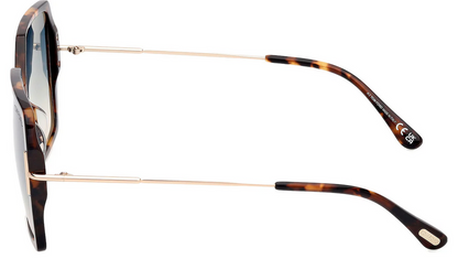 Tom Ford Joanna FT1039 52P Sunglasses Dark Havana Frame Blue Gradient Lenses