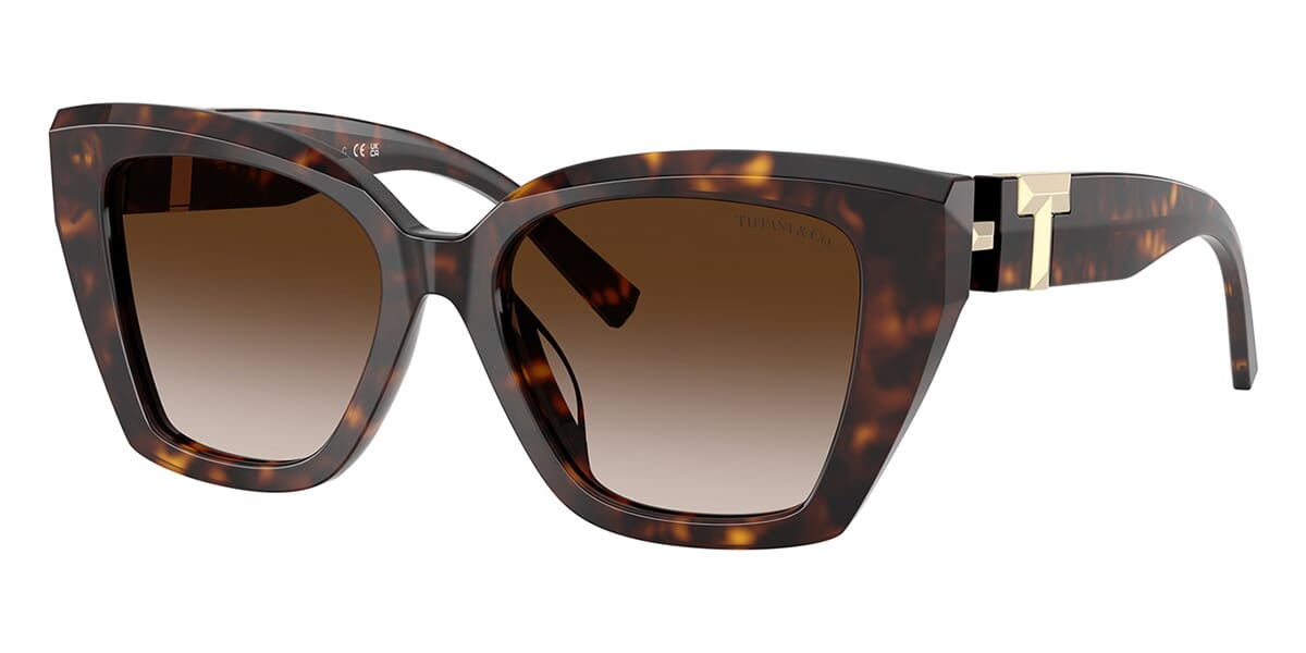 Tiffany & Co TF4239U 80153B Tortoiseshell Square Sunglasses Brown Gradient Lens