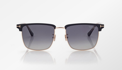 Tom Ford FT997-H 02D Hudson Polarized Sunglasses Black  Green Classic Aviator