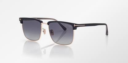 Tom Ford FT997-H 02D Hudson Polarized Sunglasses Black  Green Classic Aviator