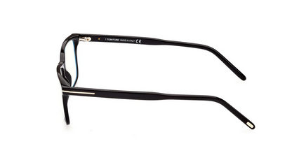 Tom Ford FT5802-B 001 Black Rectangular Eyeglasses Blue Light Block Optical Frame