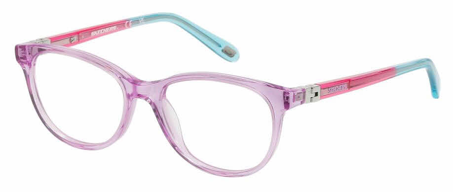 Skechers SE1689 078 Kids Eyeglasses Shiny Lilac Matte Turquoise Full Rim Frame