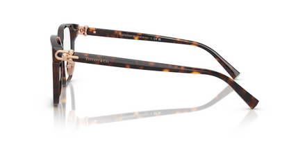 Tiffany & Co TF2274D 8015 Havana Eyeglasses Rose Gold Accent Optical Frame