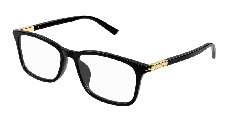 Gucci GG1900OA 001 Black Gold Optical Eyeglasses Frame Square Asian Fit 56mm