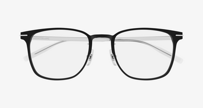 Montblanc MB0397ON 002 Black & Silver Optical Eyeglasses Frame Men’s Full Rim