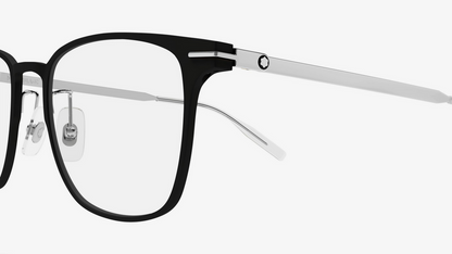 Montblanc MB0397ON 002 Black & Silver Optical Eyeglasses Frame Men’s Full Rim