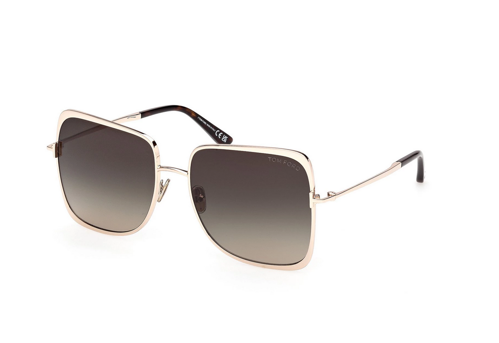 Tom Ford FT1319 28B Gold Aviator Sunglasses Brown Gradient Lenses