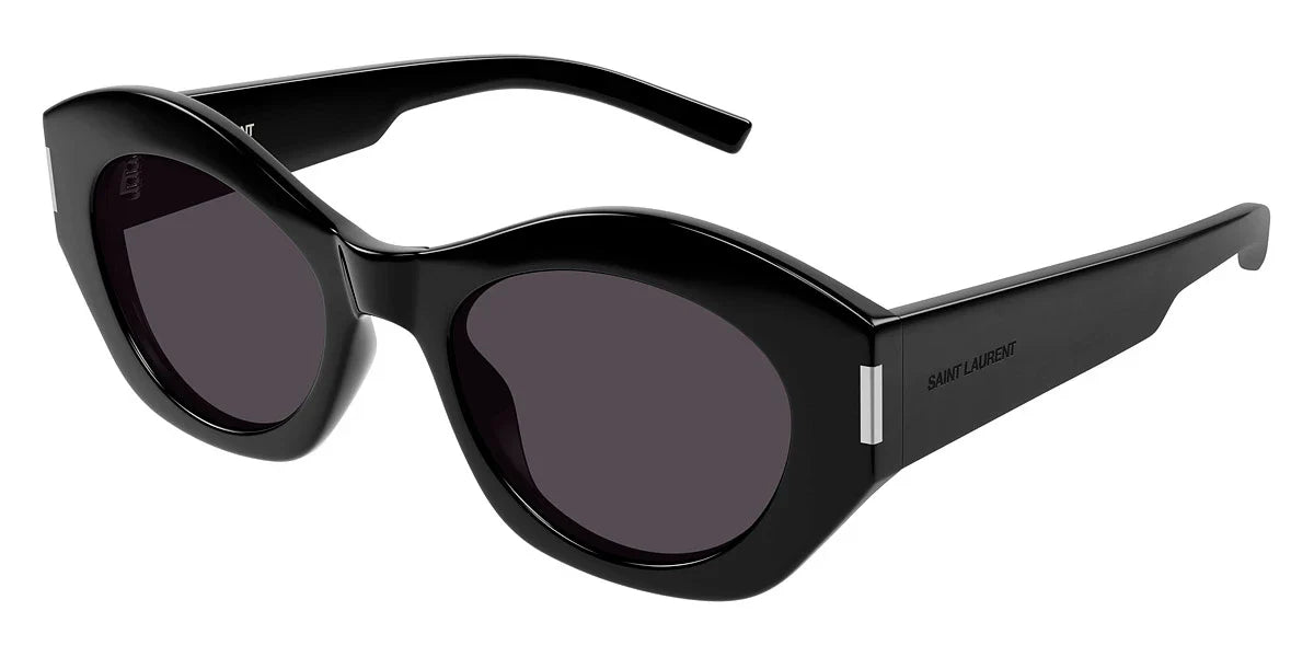 Saint Laurent YSL SL639 001 Sunglasses Black Frame Dark Lenses Oversized Cat Eye