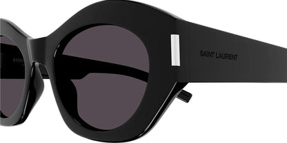 Saint Laurent YSL SL639 001 Sunglasses Black Frame Dark Lenses Oversized Cat Eye