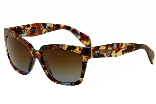 Prada SPR 07P Women’s Tortoise Havana Butterfly Sunglasses Brown Gradient Lenses